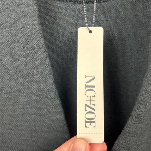 NWT Nic & Zoe Black Onyx Sweater Blazer One Button - L - Picture 4 of 10